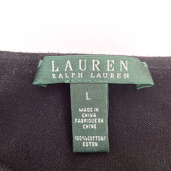 #8 Lauren Ralph Lauren Ruffled Sleeveless Black Top - Picture 7 of 7